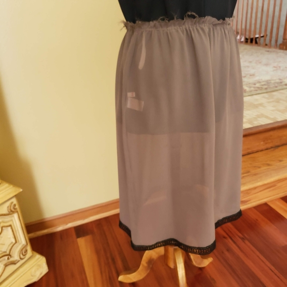 MARNI | TAUPE ELASTICIZED WAIST SHEER SILK SKIRT - Picture 8 of 10